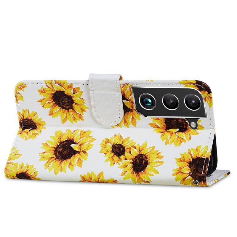 Flip Case Für Samsung Galaxy S22 Plus 5G Sonnenblumen