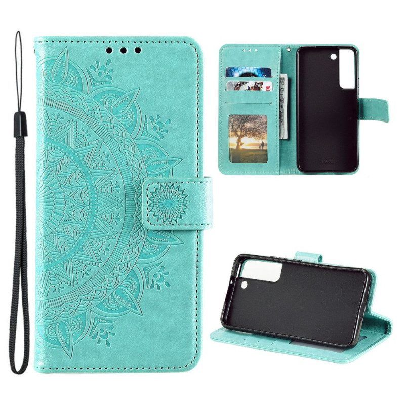 Flip Case Für Samsung Galaxy S22 Plus 5G Sonnenmandala