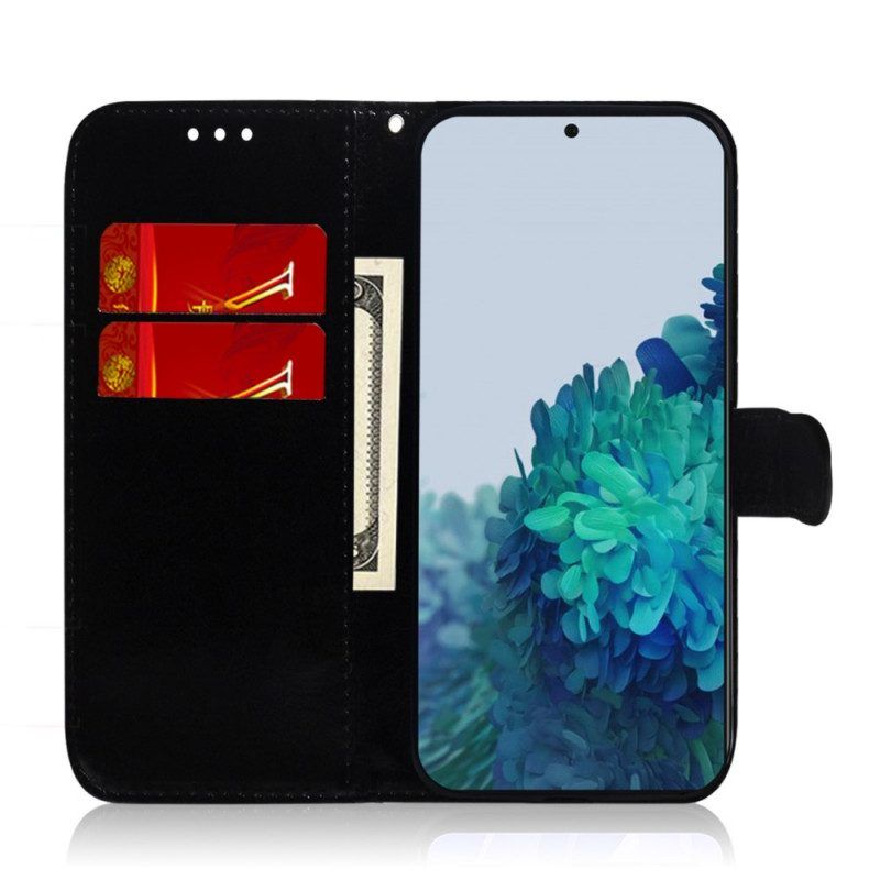 Flip Case Für Samsung Galaxy S22 Plus 5G Spiegelabdeckung Aus Kunstleder
