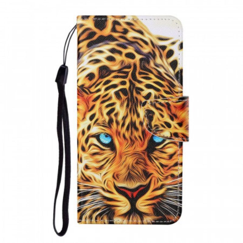 Flip Case Für Samsung Galaxy S22 Plus 5G Tiger Mit Schlüsselband