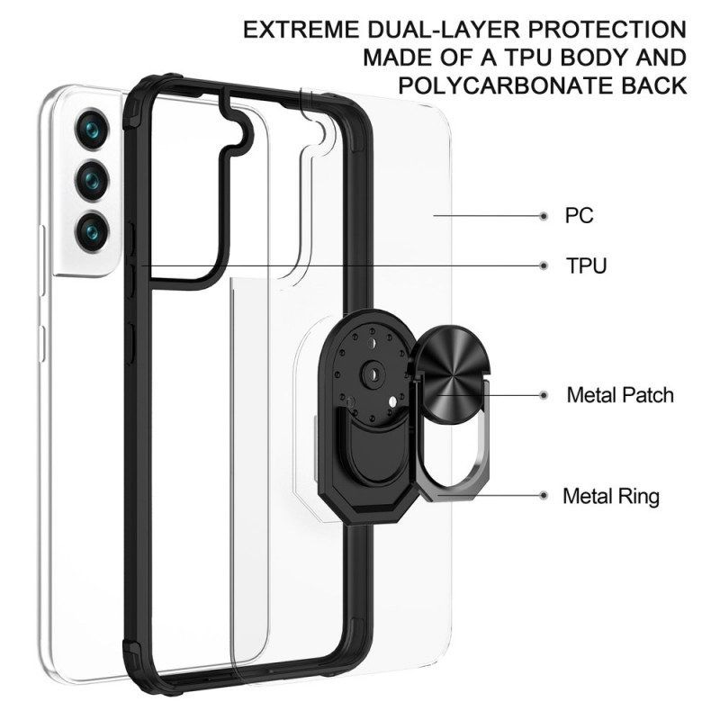 Hülle Für Samsung Galaxy S22 Plus 5G Transparent Mit Ringunterstützung