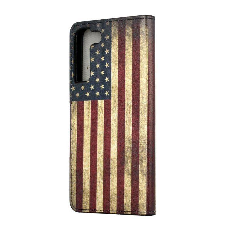 Lederhüllen Für Samsung Galaxy S22 Plus 5G Amerikanische Flagge