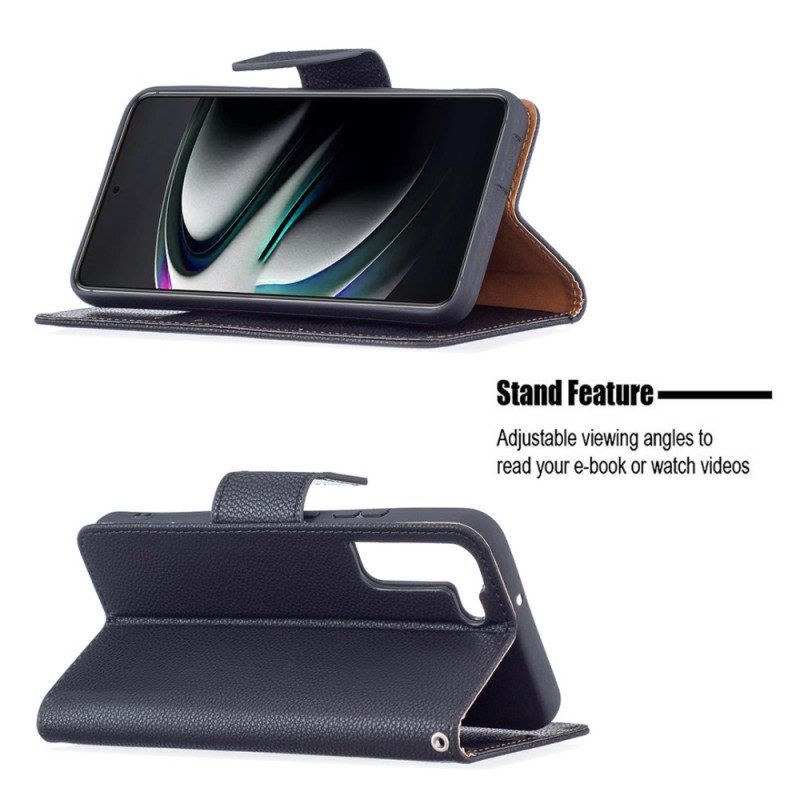 Lederhüllen Für Samsung Galaxy S22 Plus 5G Flip Case Lychee Rabat Oblique