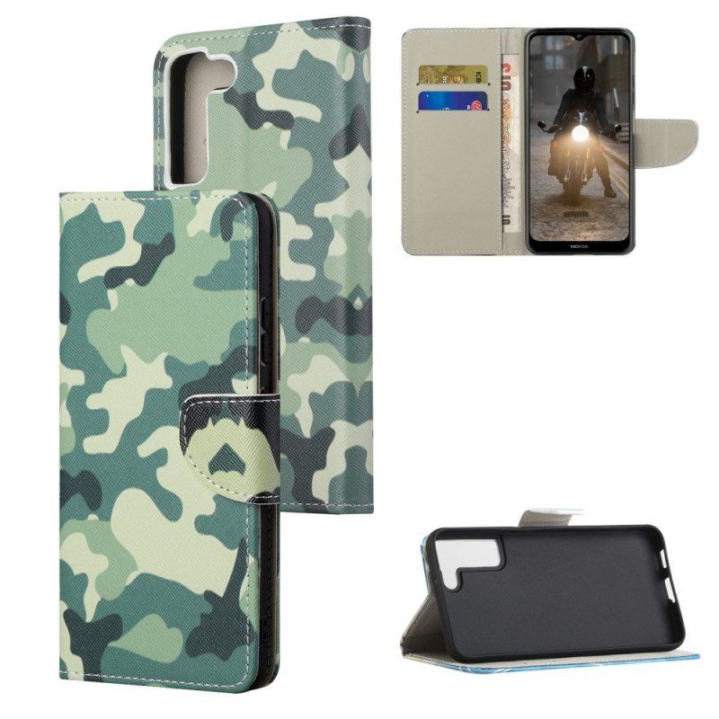 Lederhüllen Für Samsung Galaxy S22 Plus 5G Militärische Tarnung