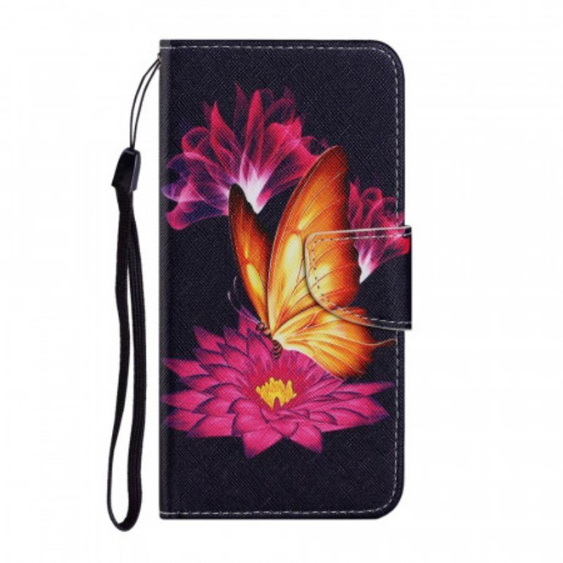 Lederhüllen Für Samsung Galaxy S22 Plus 5G Schmetterling Und Lotus