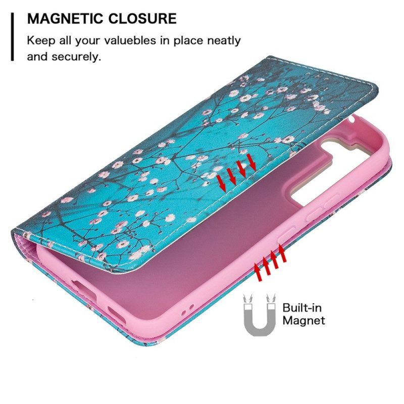 Schutzhülle Für Samsung Galaxy S22 Plus 5G Flip Case Blühende Zweige