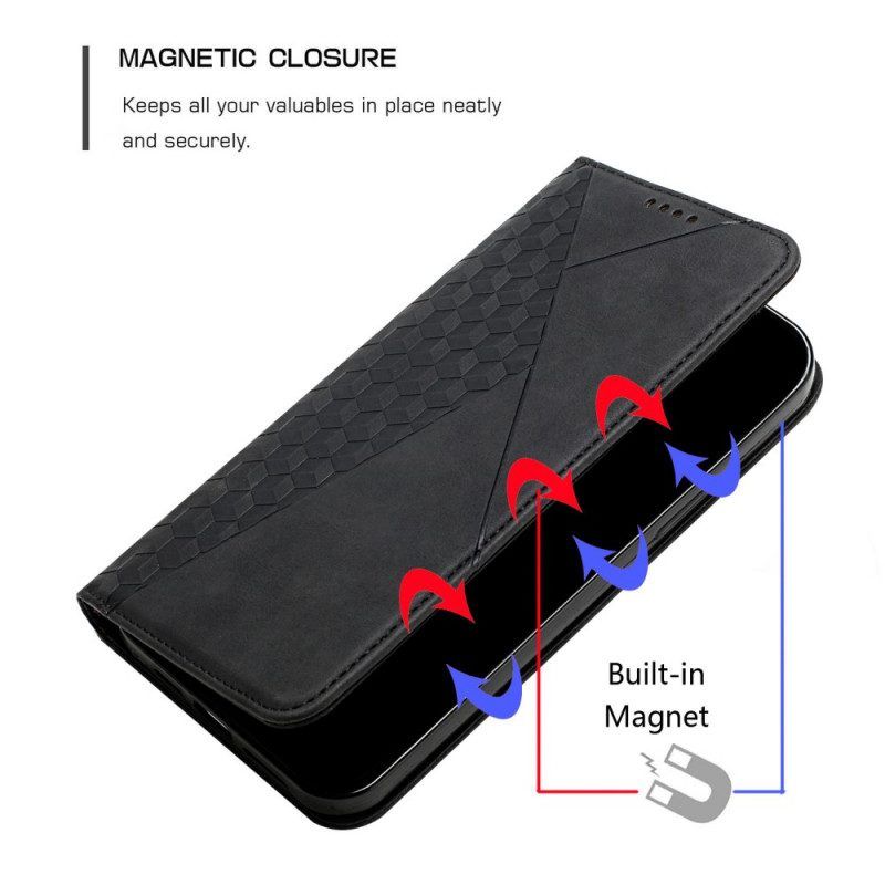 Schutzhülle Für Samsung Galaxy S22 Plus 5G Flip Case Lederstil Mit Rautenstruktur