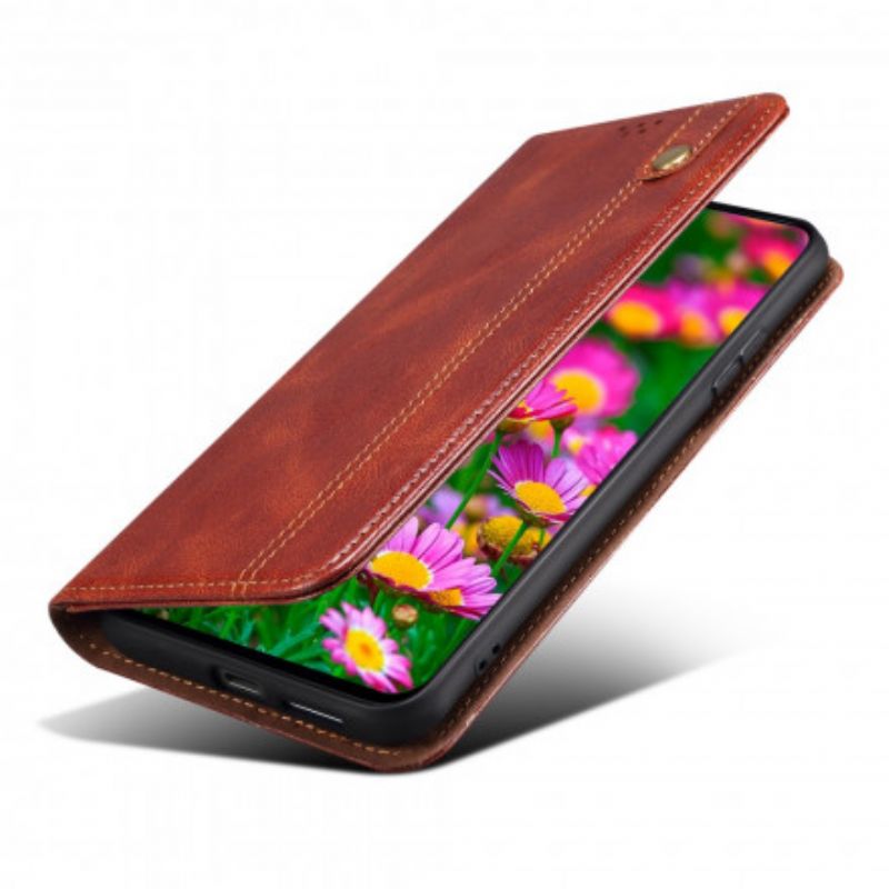 Flip Case Für Huawei P50 Pro Gewachstes Kunstleder