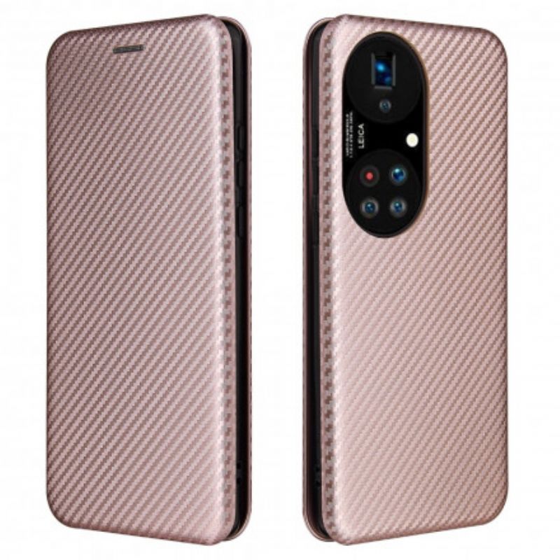 Flip Case Huawei P50 Pro Kohlefaser