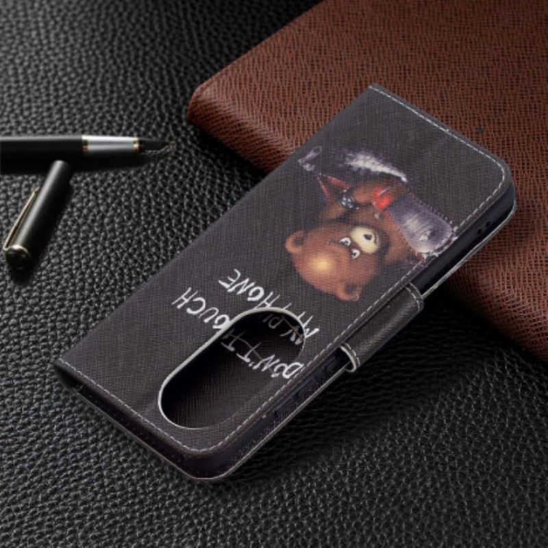 Lederhüllen Huawei P50 Pro Gefährlicher Bär