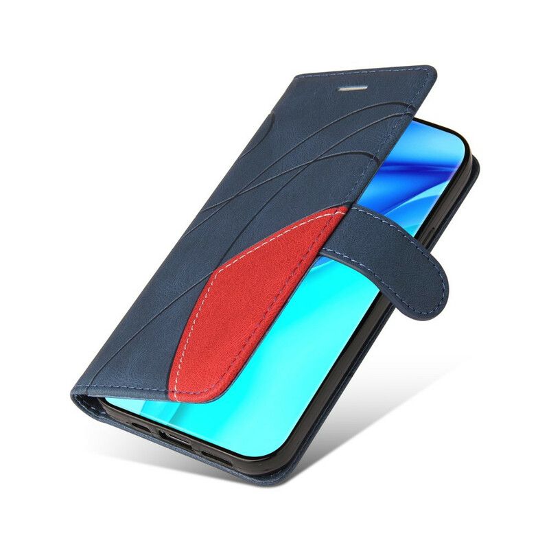 Lederhüllen Huawei P50 Pro Handyhülle Signatures Zweifarbiges Kunstleder