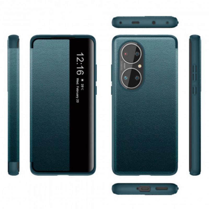 View Cover Huawei P50 Pro Strukturiertes Kunstleder