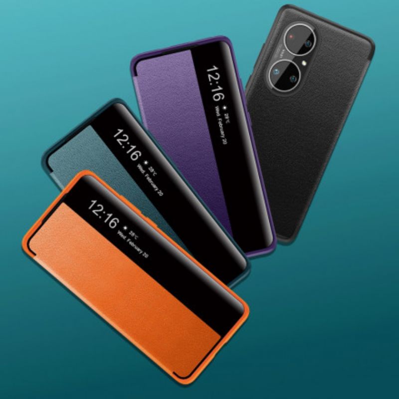 View Cover Huawei P50 Pro Strukturiertes Kunstleder