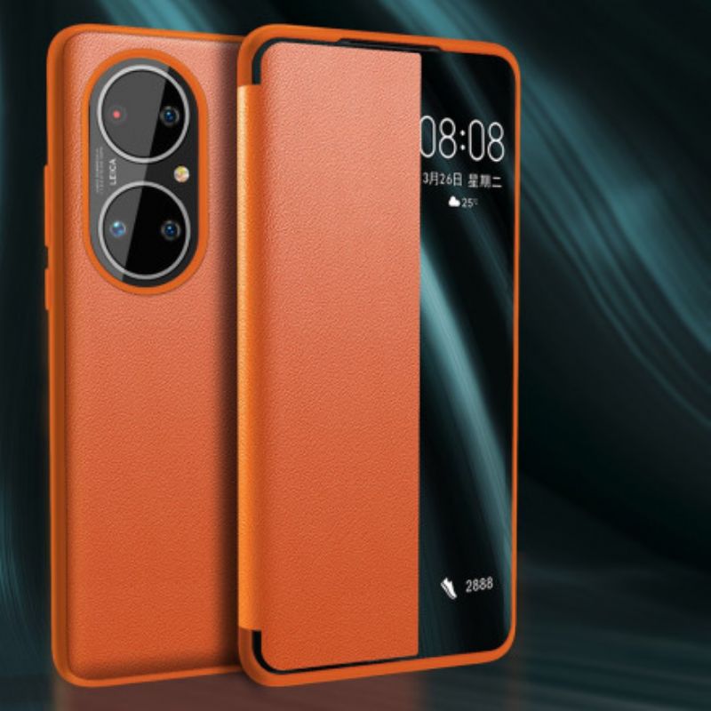 View Cover Huawei P50 Pro Strukturiertes Kunstleder