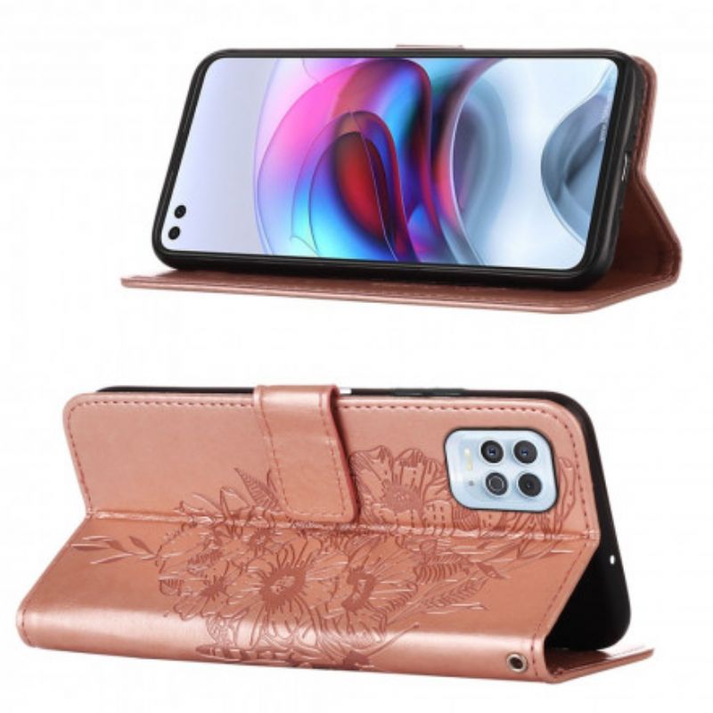 Lederhüllen Moto G100 Schmetterlingsdesign