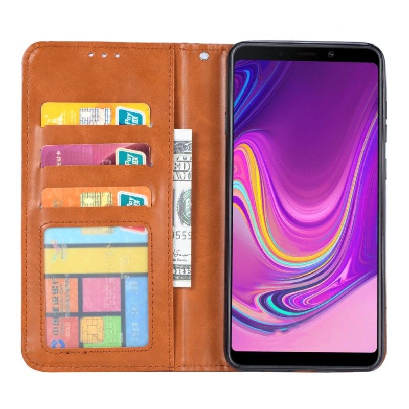 Flip Case Samsung Galaxy A9 Schwarz Kartenhalter Aus Kunstleder