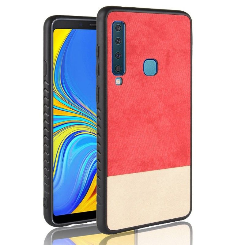 Hülle Samsung Galaxy A9 Grau Handyhülle Zweifarbiges Kunstleder