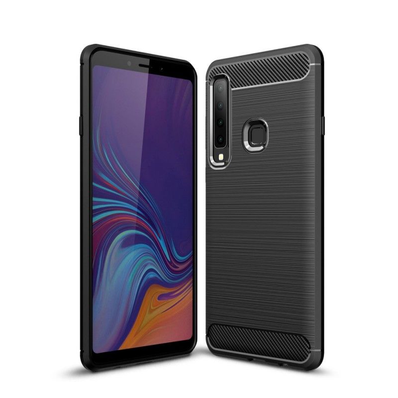 Hülle Samsung Galaxy A9 Schwarz Gebürstete Kohlefaser