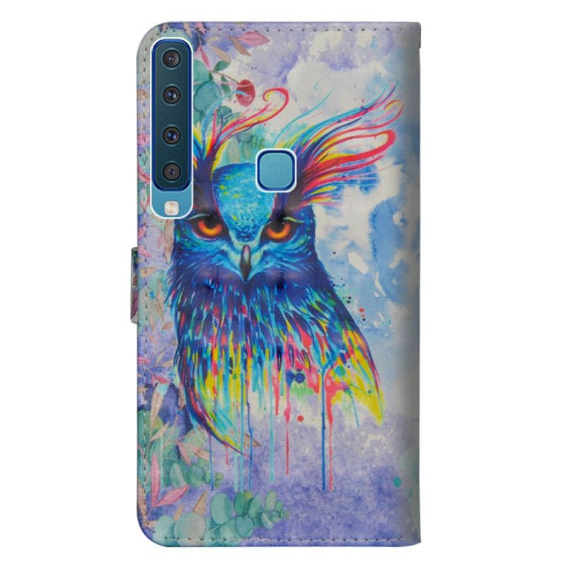 Lederhüllen Samsung Galaxy A9 Aquarellvogel