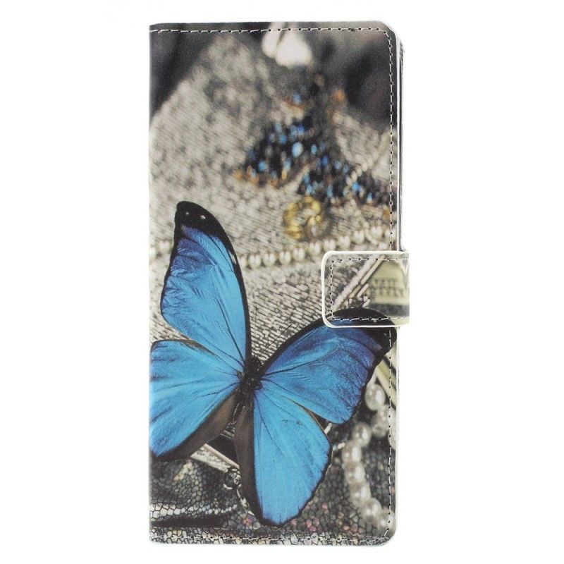 Lederhüllen Samsung Galaxy A9 Blauer Schmetterling