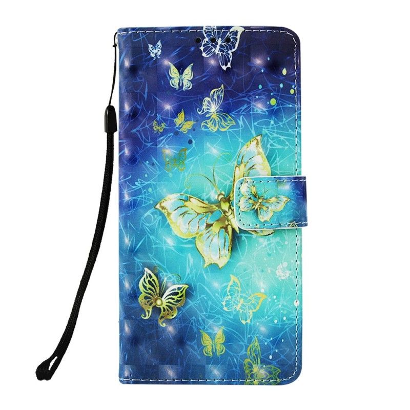 Lederhüllen Samsung Galaxy A9 Handyhülle Goldene Tanga-Schmetterlinge