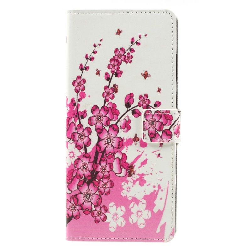 Lederhüllen Samsung Galaxy A9 Pink Tropische Blumen