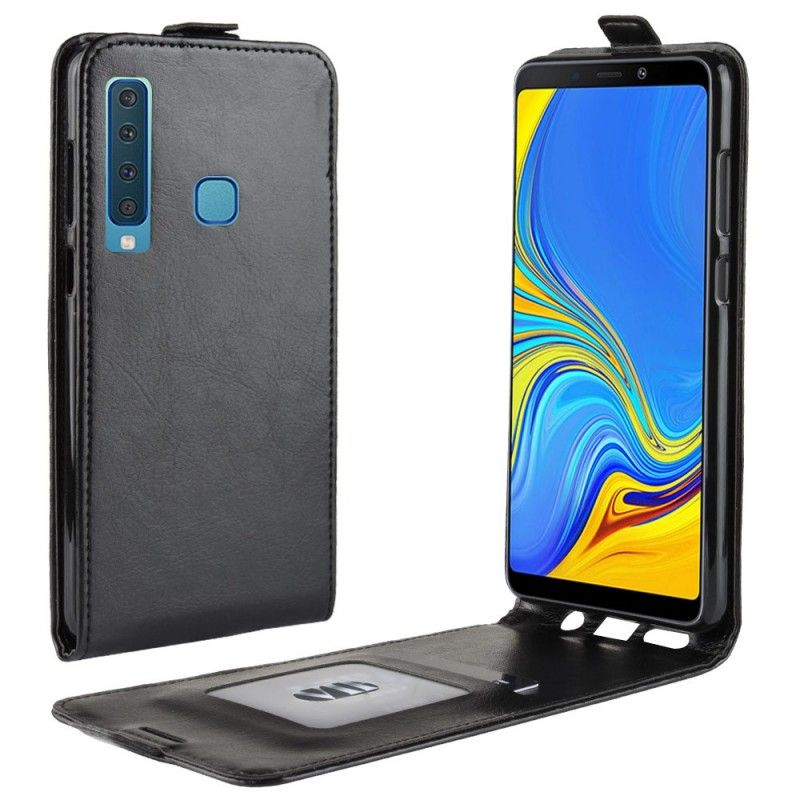 Lederhüllen Samsung Galaxy A9 Schwarz Handyhülle Faltbarer Ledereffekt