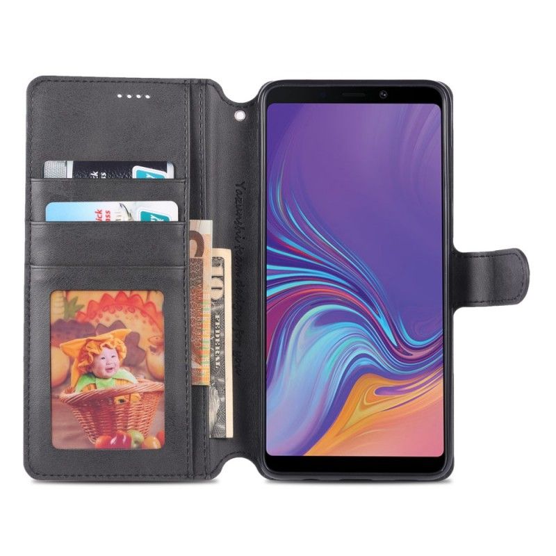 Lederhüllen Samsung Galaxy A9 Schwarz Retro-Azns