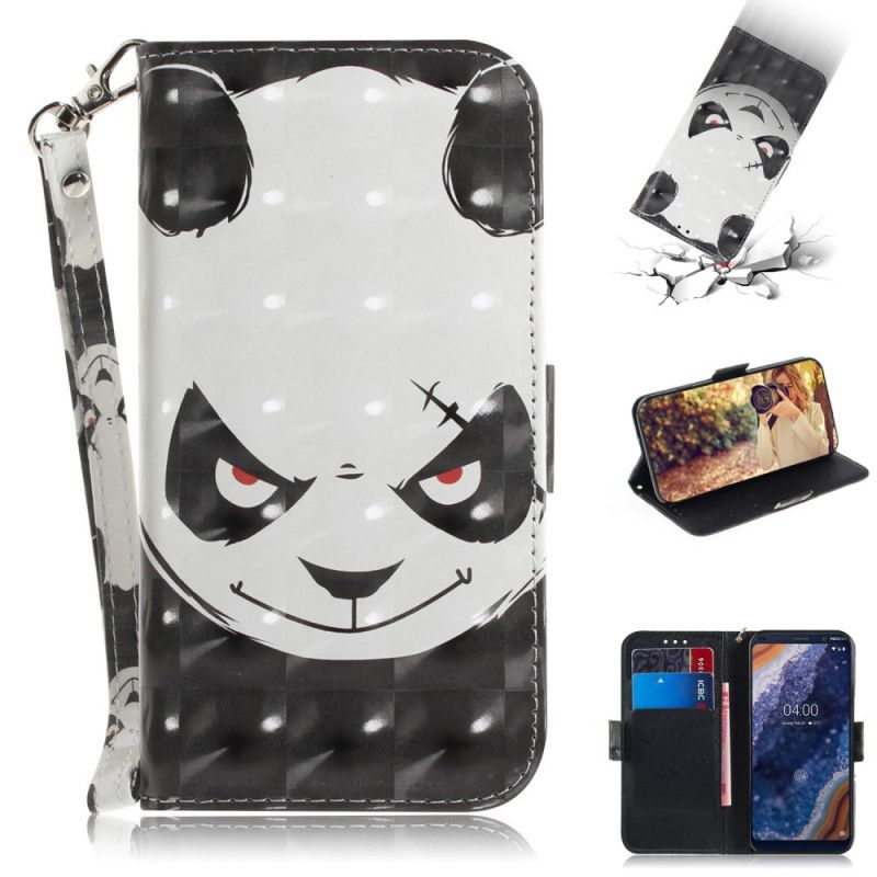 Lederhüllen Nokia 9 PureView Wütender Panda Mit Tanga