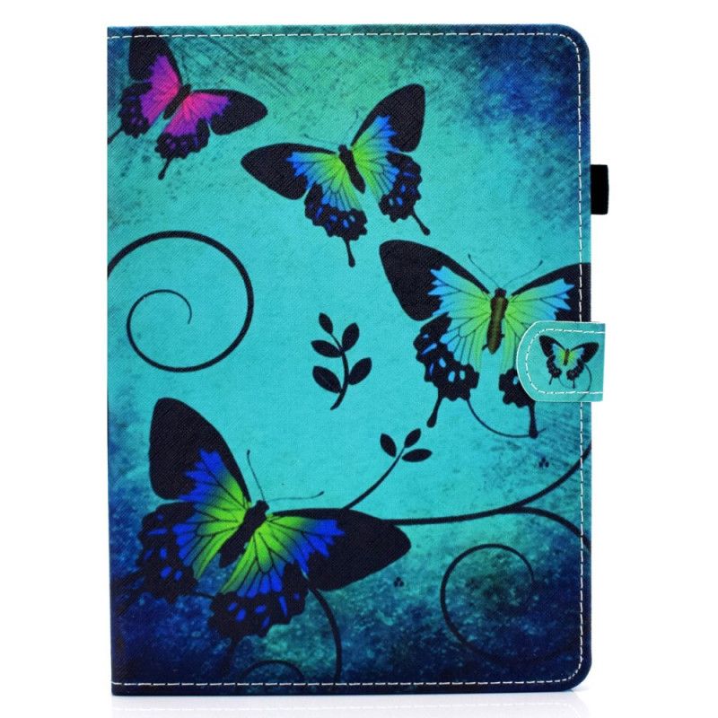 Lederhüllen iPad Air 10.9" (2020) Grüne Schmetterlinge