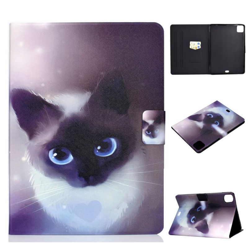 Lederhüllen iPad Air 10.9" (2020) Handyhülle Katze Mit Blauen Augen