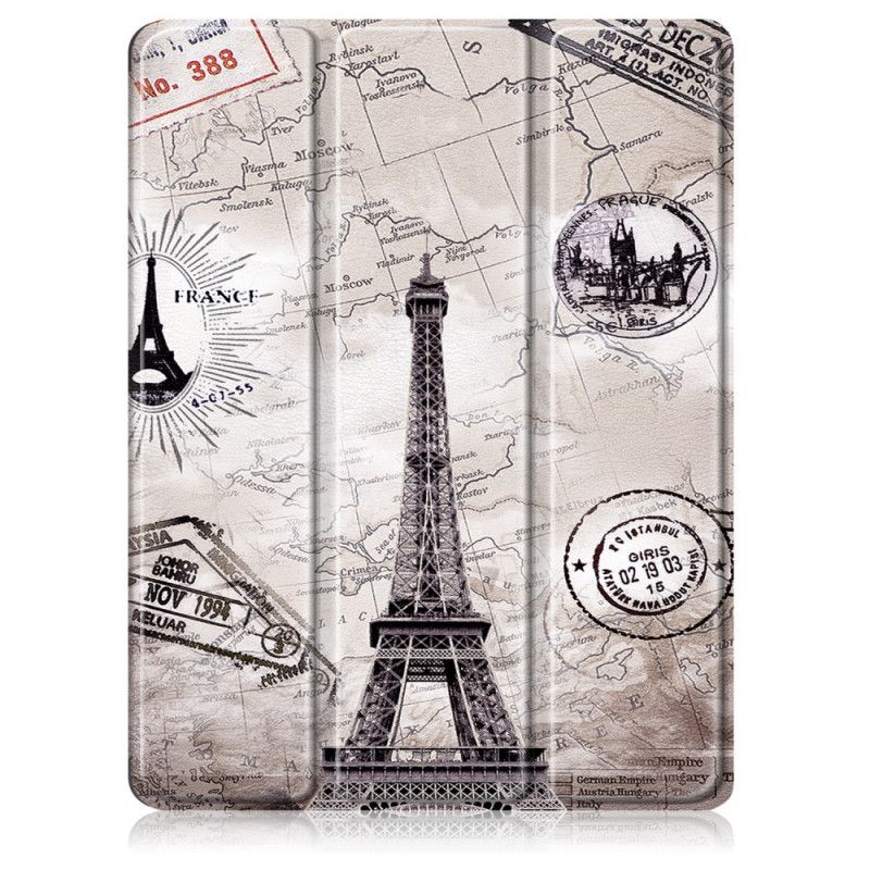 Smart Case iPad Air 10.9" (2020) Retro Eiffelturm Mit Stifthalter