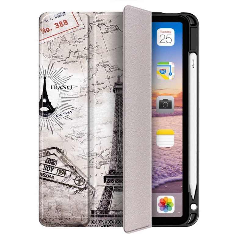 Smart Case iPad Air 10.9" (2020) Retro Eiffelturm Mit Stifthalter