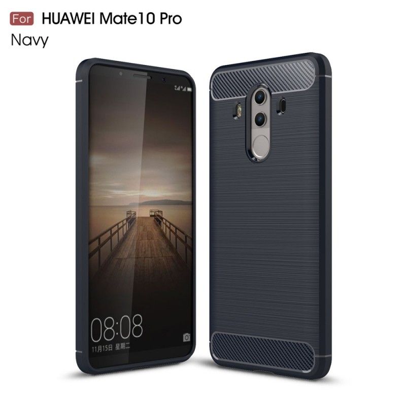 Hülle Für Huawei Mate 10 Pro Schwarz Gebürstete Kohlefaser