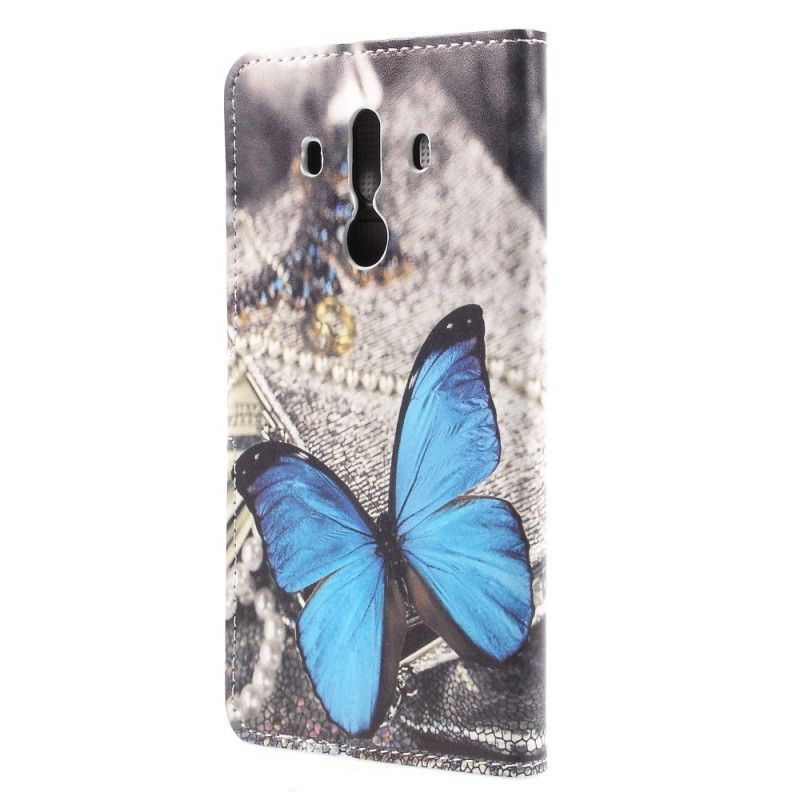 Lederhüllen Huawei Mate 10 Pro Blauer Schmetterling