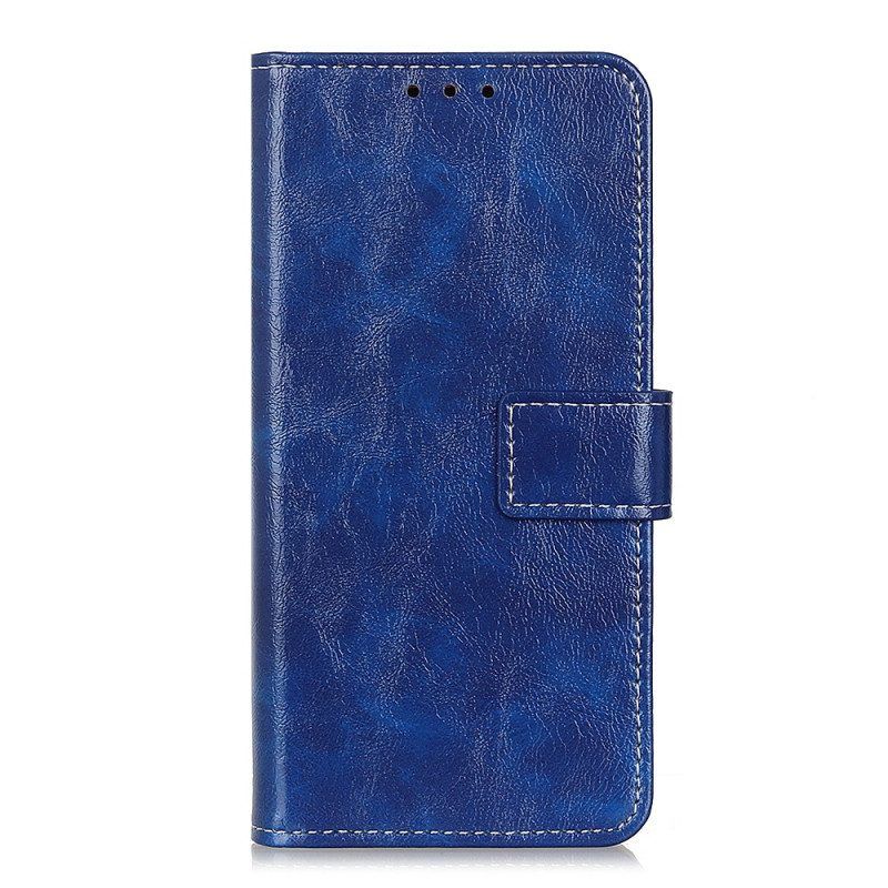 Flip Case Für Xiaomi Redmi Note 12 4G Lackiert Mit Sichtbaren Nähten