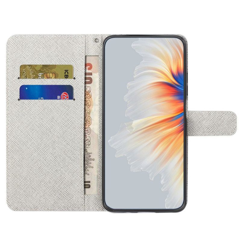 Flip Case Für Xiaomi Redmi Note 12 4G Mit Kordel Riemchenlibellen