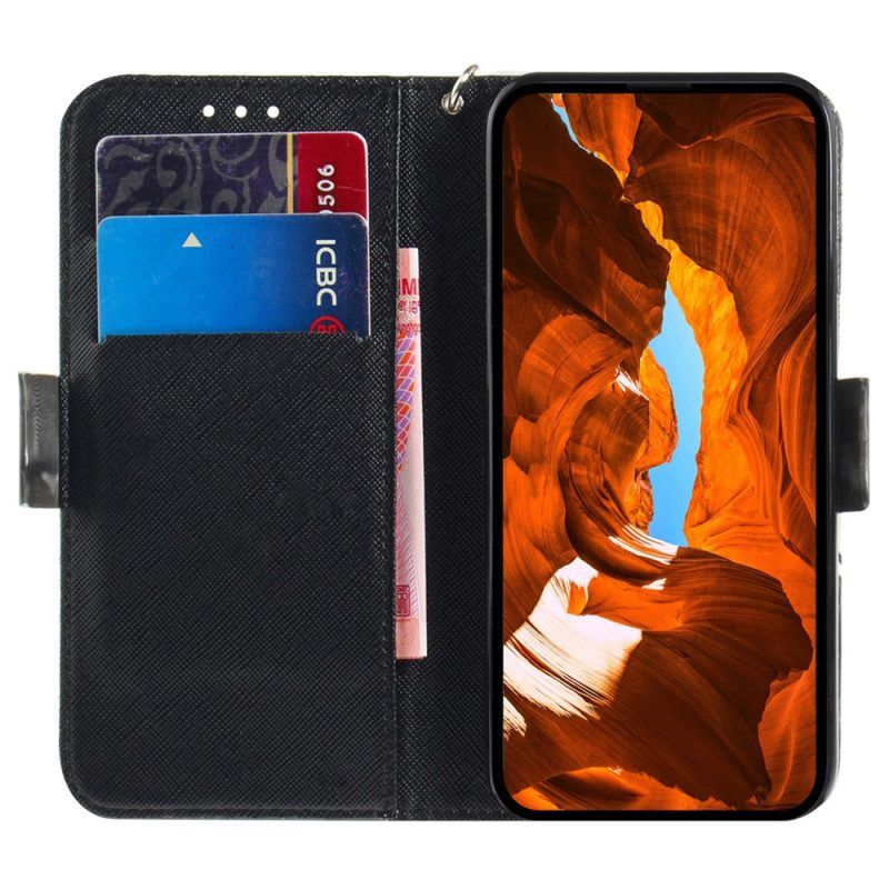 Flip Case Für Xiaomi Redmi Note 12 4G Mit Kordel Tanga-safari-tiere