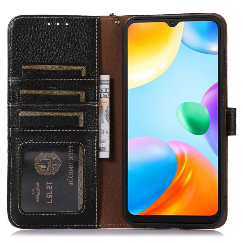 Flip Case Für Xiaomi Redmi Note 12 4G Rfid Aus Echtem Leder