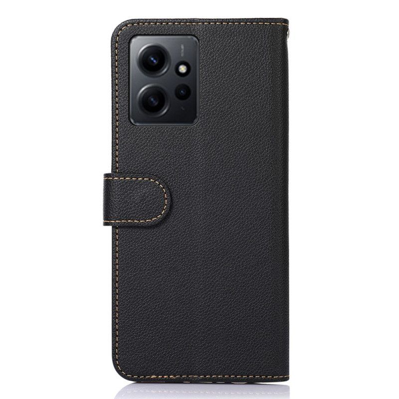 Flip Case Für Xiaomi Redmi Note 12 4G Rfid-khazneh Im Litschi-stil