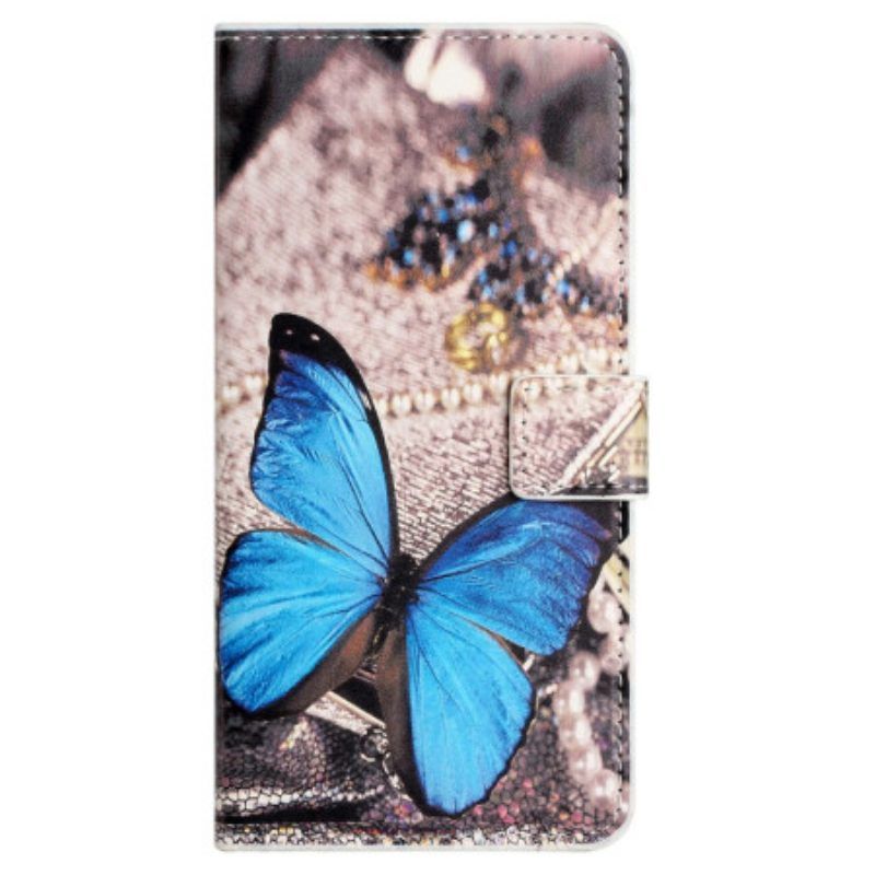 Lederhüllen Für Xiaomi Redmi Note 12 4G Blauer Schmetterling