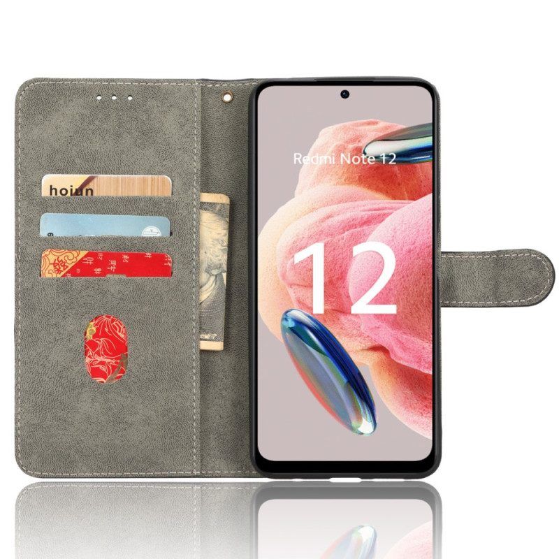 Lederhüllen Für Xiaomi Redmi Note 12 4G Freiliegende Vintage-nähte