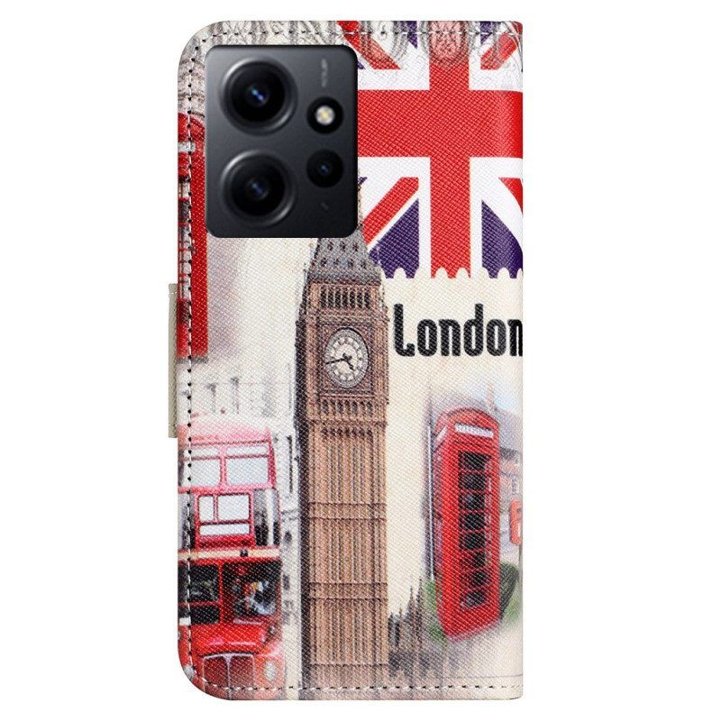 Lederhüllen Für Xiaomi Redmi Note 12 4G Londoner Leben