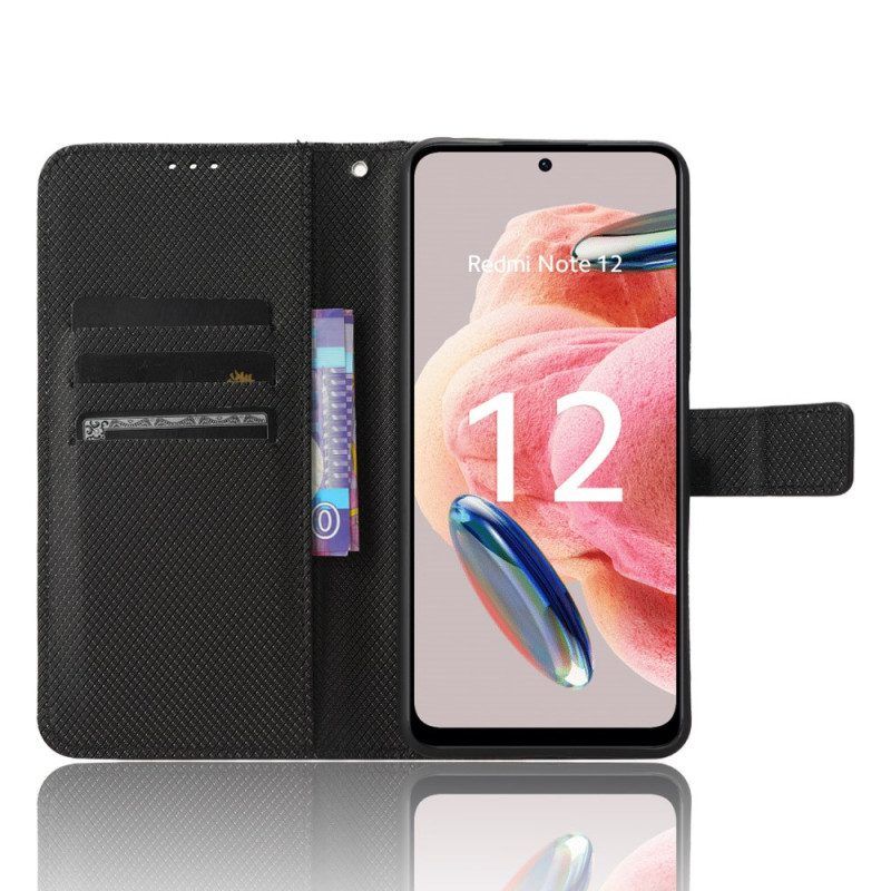Lederhüllen Für Xiaomi Redmi Note 12 4G Mit Kordel Stylisches Riemchen-kunstleder