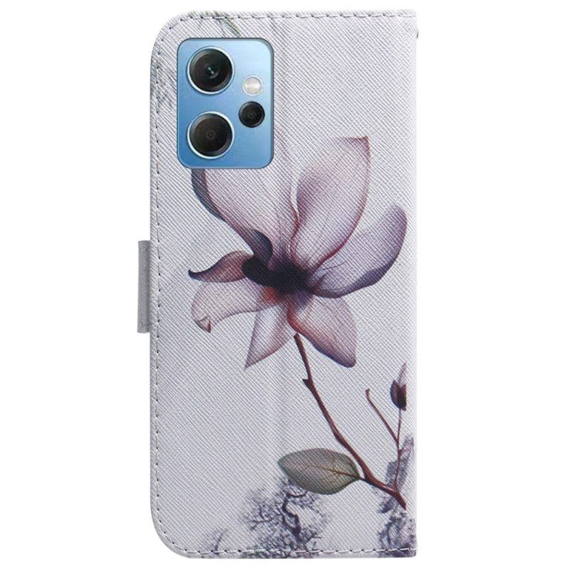 Lederhüllen Für Xiaomi Redmi Note 12 4G Pinke Blume