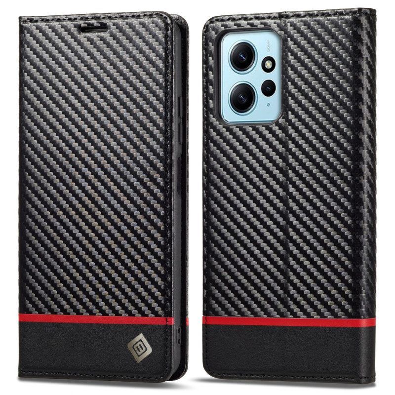 Schutzhülle Für Xiaomi Redmi Note 12 4G Flip Case Kohlefaser Lc.imeeke