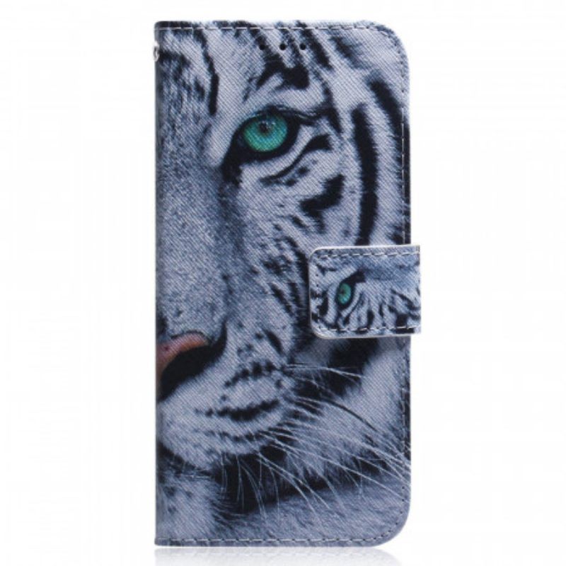 Flip Case Für Realme 9i Weißer Tiger