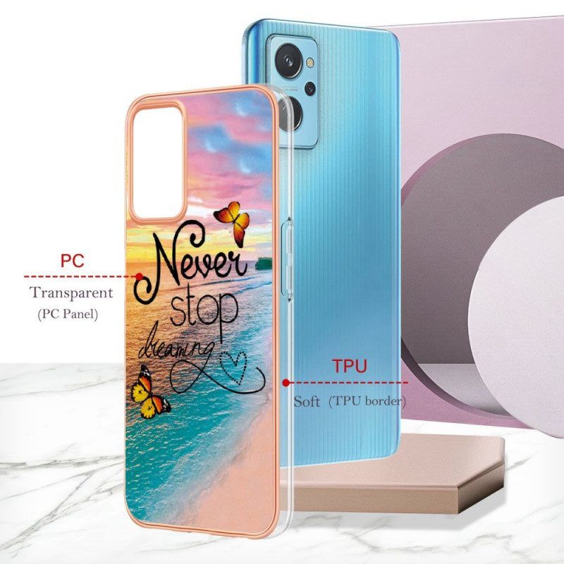 Hülle Für Realme 9i Hören Sie Nie Auf. Schmetterlinge Zu Träumen