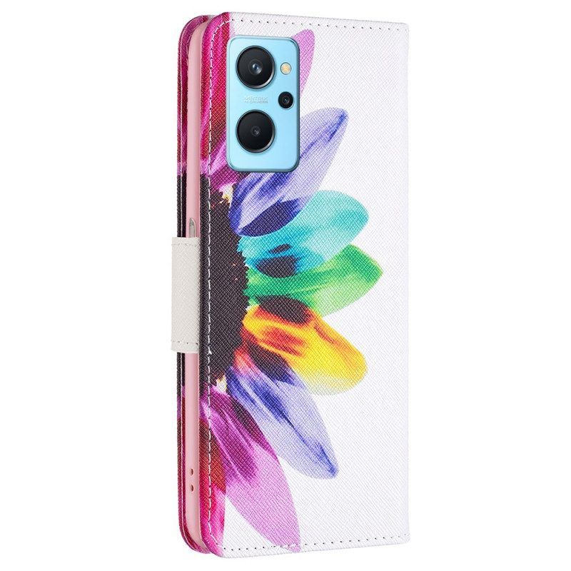 Lederhüllen Für Realme 9i Aquarellblume