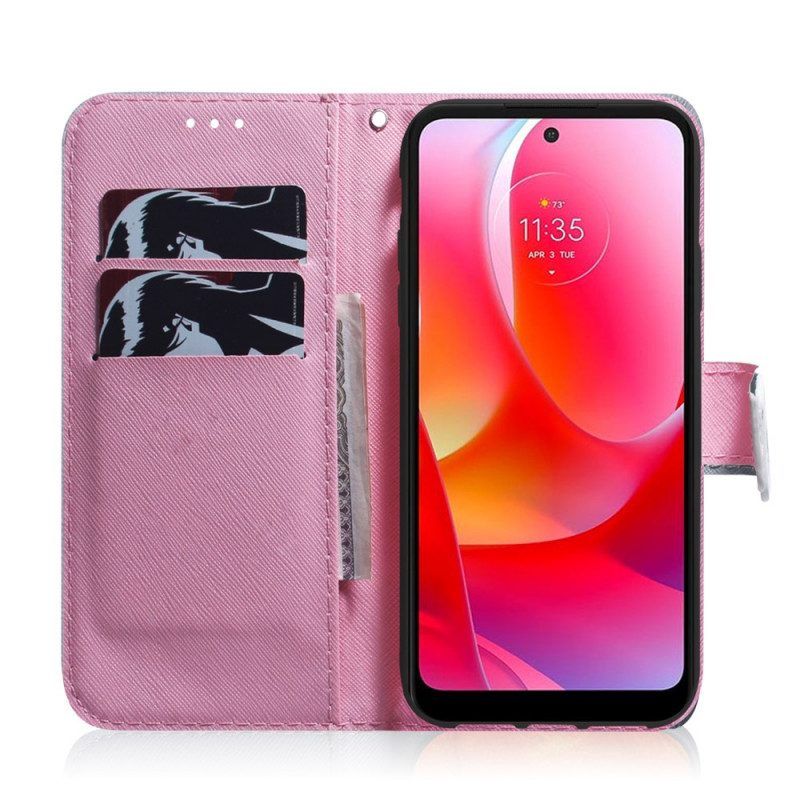 Lederhüllen Für Realme 9i Pinke Blume